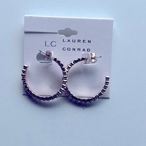 🌸LC Lauren Conrad Rosegold Rhinestone Hoops